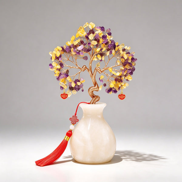 Natural Amethyst Money Tree | Office Desktop Decoration Grand Opening Housewarming Gift