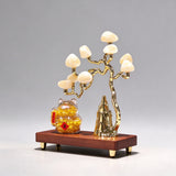 Natural Citrine Money Tree with Lucky Cat | Wealth Attracting Office Decoration Grand Opening Housewarming Gift