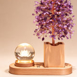 Amethyst Money Tree with Ambient Light | Creative Living Room Entryway Decoration Birthday Gift for Her