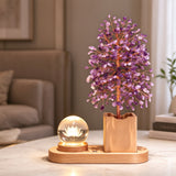 Amethyst Money Tree with Ambient Light | Creative Living Room Entryway Decoration Birthday Gift for Her