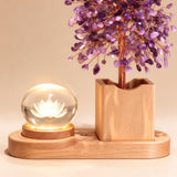 Amethyst Money Tree with Ambient Light | Creative Living Room Entryway Decoration Birthday Gift for Her