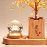 Natural Citrine Money Tree with Custom Engraving | Premium Home Blessing Entryway Living Room Decoration Housewarming Grand Opening Gift