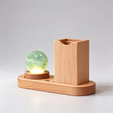 Green Fluorite Crystal Pen Holder with Custom Engraving | Unique Office Desktop Decoration Gift