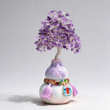 Amethyst Money Tree with Gourd | Fortune Home Blessing Entryway Decoration Housewarming Gift