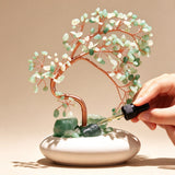 Natural Green Quartz Money Tree | Wealth Attracting Creative Living Room Entryway Decoration Grand Opening Gift