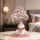 Gourd Rose Quartz Money Tree | Soulmate Love Bedroom Decor
