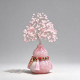 Gourd Rose Quartz Money Tree | Soulmate Love Bedroom Decor