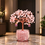 Natural Rose Quartz Money Tree | Love & Luxury Entryway Decor