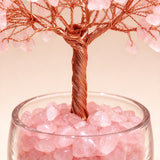 Natural Rose Quartz Money Tree | Love & Luxury Entryway Decor