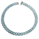 Hellblaues Gliederketten-Armband & -Halskette — Geometrisches Layering-Set