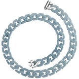 Hellblaues Gliederketten-Armband & -Halskette — Geometrisches Layering-Set