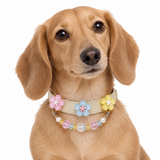 Pastellfarbenes Prismen-Blüten-Halsband mit Perlen