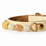 Peach Sunrise Natural Stone Beaded Pet Collar