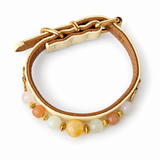 Peach Sunrise Natural Stone Beaded Pet Collar