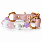 Crimson Dusk Natural Stone Beaded Pet Collar