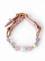 Crimson Dusk Natural Stone Beaded Pet Collar