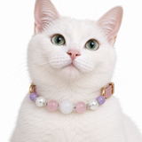 Crimson Dusk Natural Stone Beaded Pet Collar