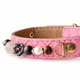 Pink Blossom Natural Stone Beaded Pet Collar