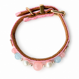 Pink Pearl Sky Beaded Pet Collar