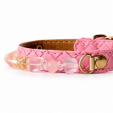 Pink Sunlight Natural Stone Beaded Pet Collar