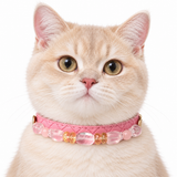 Pink Sunlight Natural Stone Beaded Pet Collar