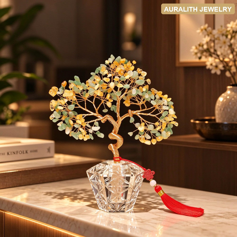 NaturalCrystalMoney TreeDecorGift forGirlfriendBest FriendBirthday GiftLuxuryWealth AttractingHousewarming