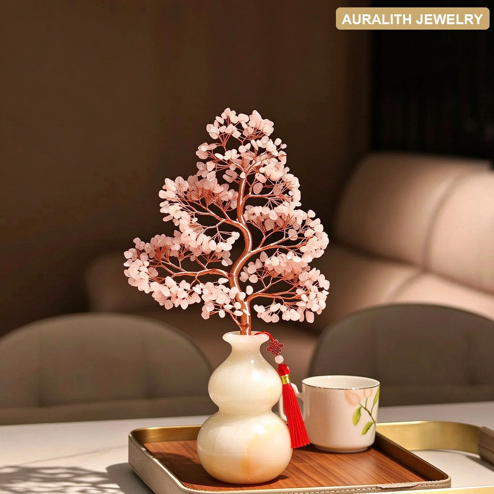 GourdRose QuartzMoney TreeLiving RoomEntrywayLight LuxuryHome DecorOfficeWealth AttractingDecorHousewarmingGift