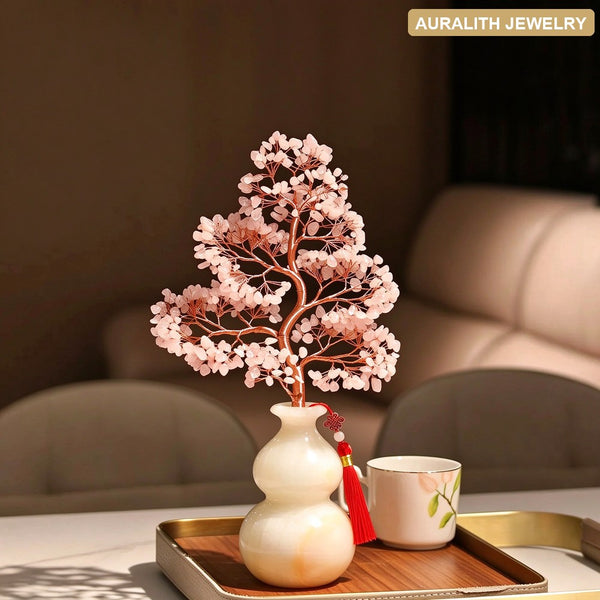 GourdRose QuartzMoney TreeLiving RoomEntrywayLight LuxuryHome DecorOfficeWealth AttractingDecorHousewarmingGift