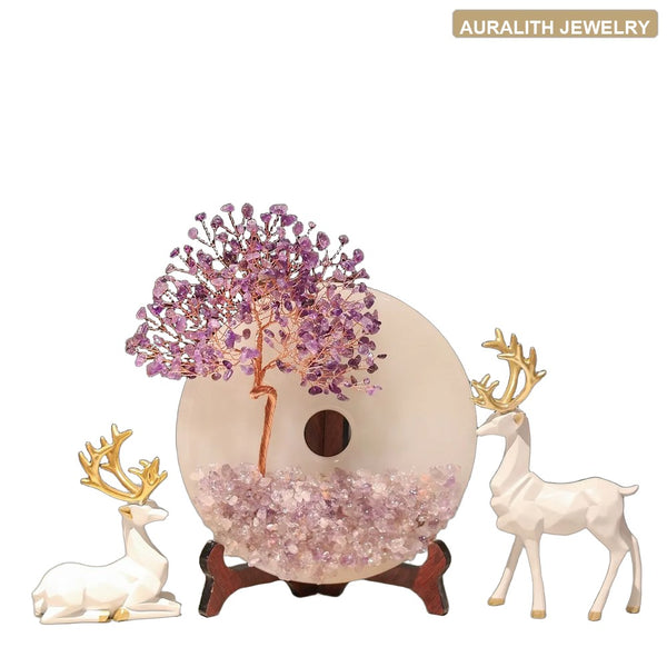 Amethyst Money Tree Wealth Deer
