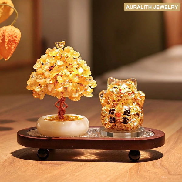 CitrineMoney Tree2026 New ArrivalLiving RoomLucky CatDecorDecorationGrand OpeningHousewarmingGift