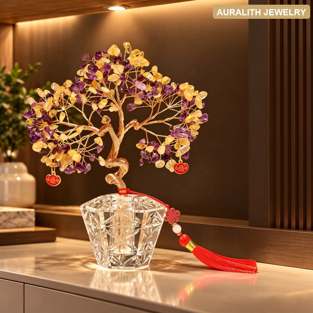 NaturalAmethystMoney TreeOfficeDesktopWealth AttractingDecorationDecorLuxuryBirthday Gift