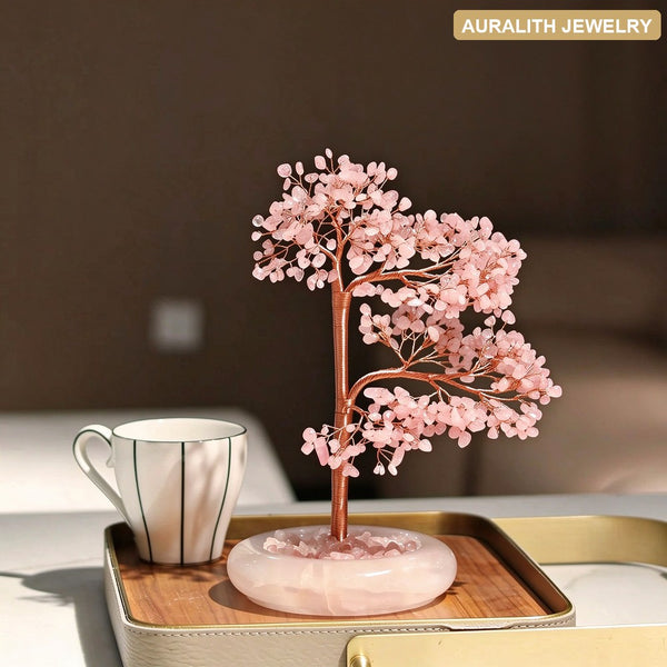 NaturalJadeRose QuartzMoney TreeDecorEntrywayBedroomDecorationCreativeBirthday Gift