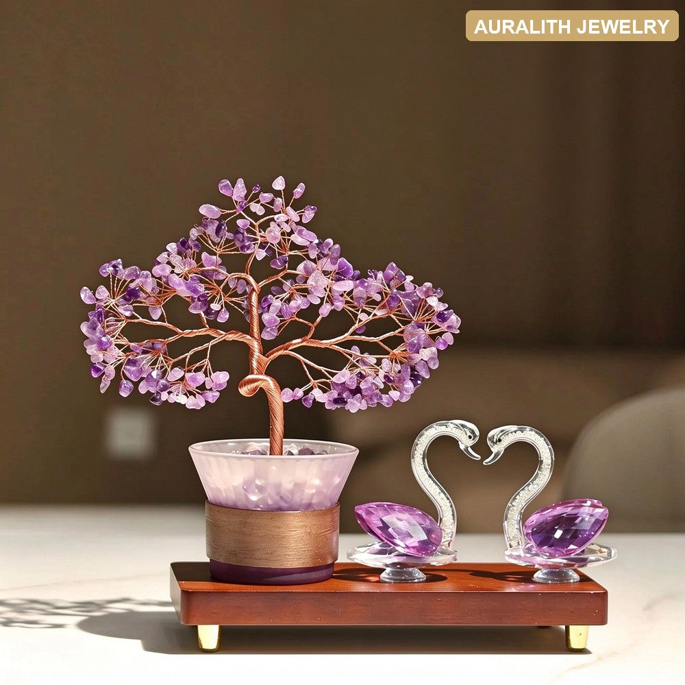 NaturalAmethystMoney TreeLiving RoomEntrywayTV StandHome DecorSwanDecorPremiumHousewarmingGift