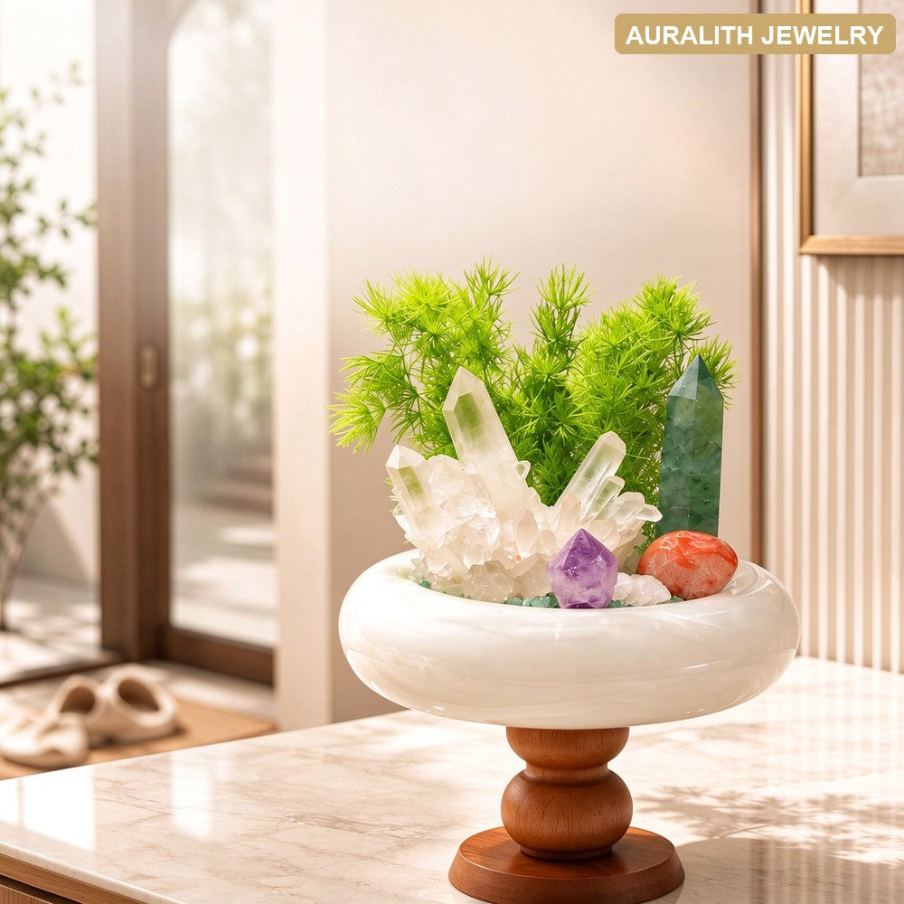 NaturalCrystalMini LandscapeJadeBonsaiDecorLiving RoomBedroomFragranceDecorationUniqueBirthday Gift