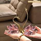 2026 New ArrivalLight LuxuryPremiumK9CrystalSwanDecorPairLiving RoomBedroomDecorationWeddingGift