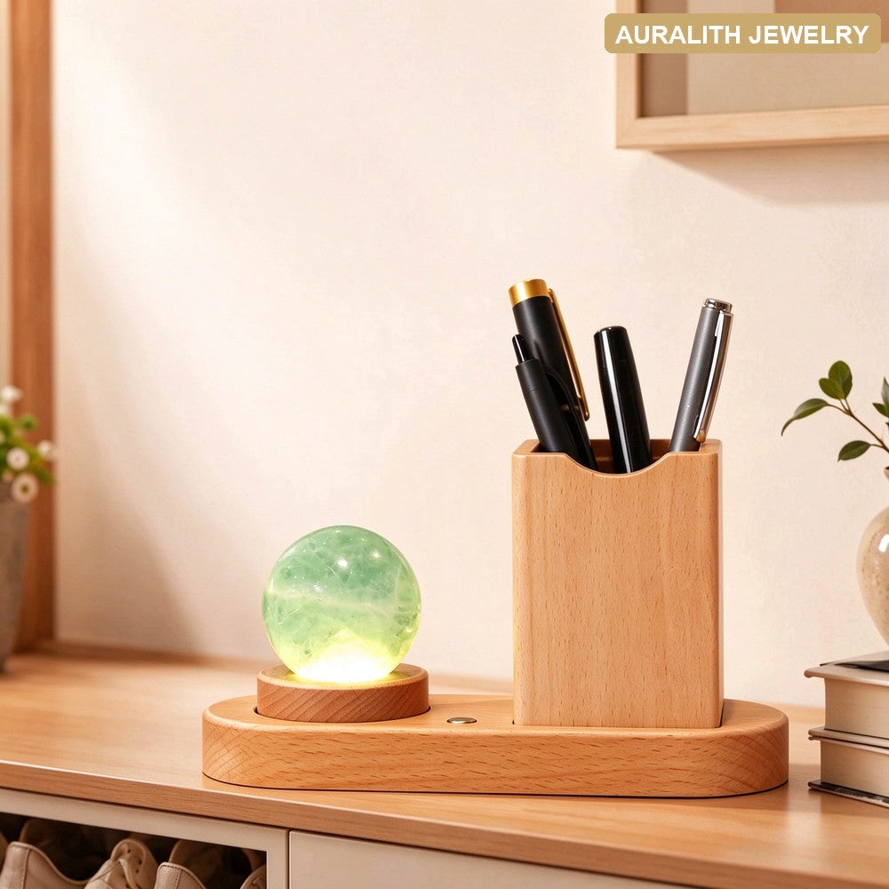 Green FluoriteCrystalCustom EngravingPen HolderOfficeDesktopDecorUniqueDecorationGift