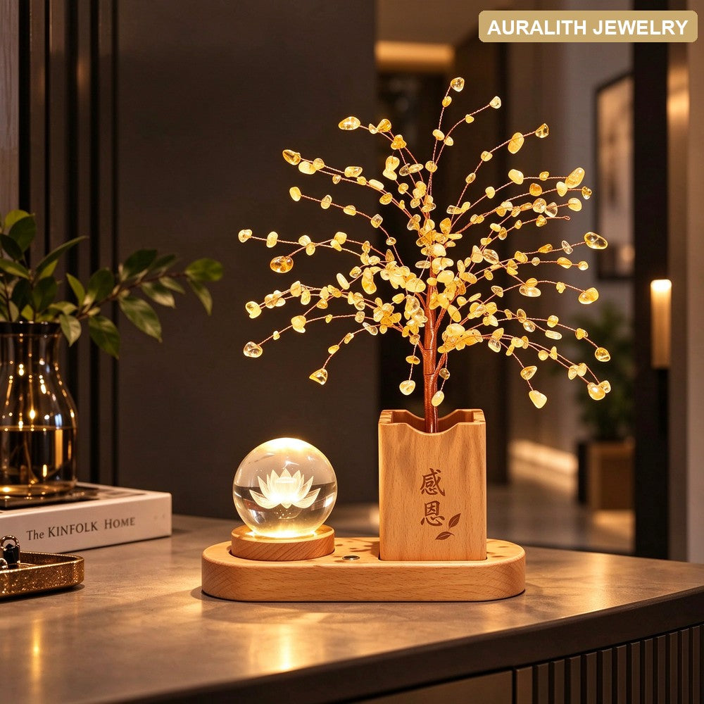 NaturalCitrineMoney TreeEntrywayLiving RoomHome BlessingDecorPremiumCustom EngravingDecorationHousewarmingGrand OpeningGift