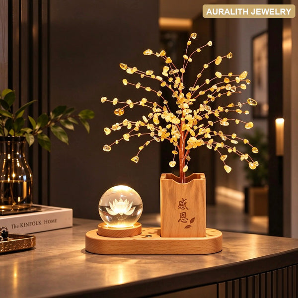 NaturalCitrineMoney TreeEntrywayLiving RoomHome BlessingDecorPremiumCustom EngravingDecorationHousewarmingGrand OpeningGift