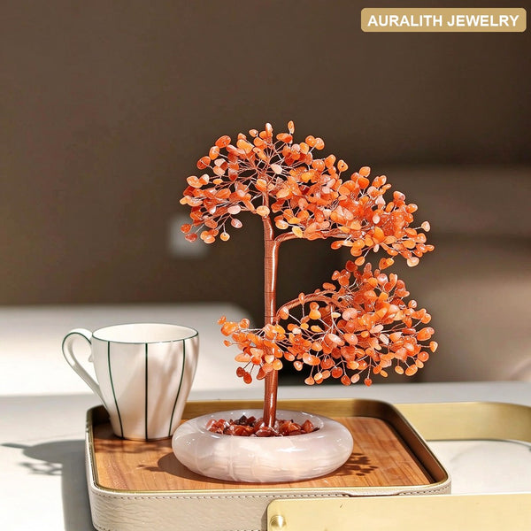 JadeRed AgateCrystalMoney TreeLiving RoomEntrywayDecorationWealth AttractingHome BlessingDecorHousewarmingGift