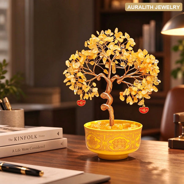 NaturalCrystalMoney TreeCreativeDecorLiving RoomEntrywayDecorationHome BlessingGrand OpeningHousewarmingGift