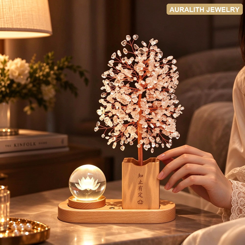 Clear QuartzMoney TreeCreativeDecorBedroomNight LightDecorationLight LuxuryBirthday Giftfor Her