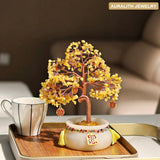 Jade & Citrine Crystal Money Tree Wealth Decor