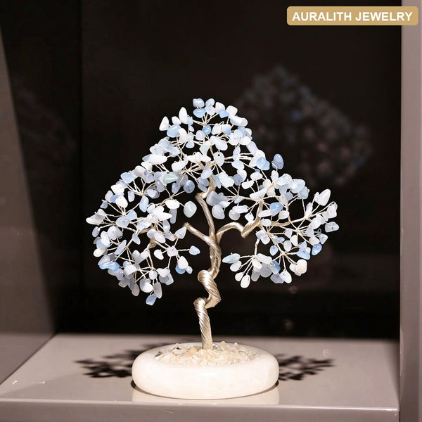 NaturalAquamarineCrystalMoney TreeOfficeEntrywayLiving RoomDecorationCreativeDecorUniqueBirthday Gift