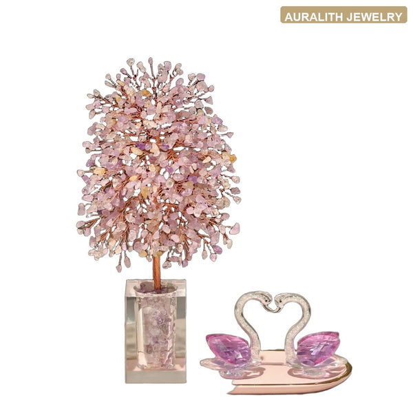 Amethyst Swan Money Tree Ambient Decor