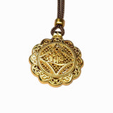 Sand Gold Enamel Magpie Pendant — Reversible Plum Blossom Joy Necklace