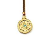 Sand Gold Spinning Lotus Pendant — Reversible Mandala Buddhist Jewelry