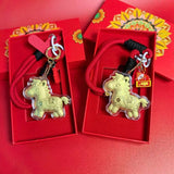 Golden Fortune Horse Keychain — Feng Shui Wealth & Luck Charm Amulet