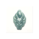 Natural Icy Jade Fox Pendant — Grade A Hand-Carved Jade Jewelry