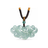 Natural Icy Green Jade Phoenix Pendant Necklace — Hand-Carved Good Luck Amulet