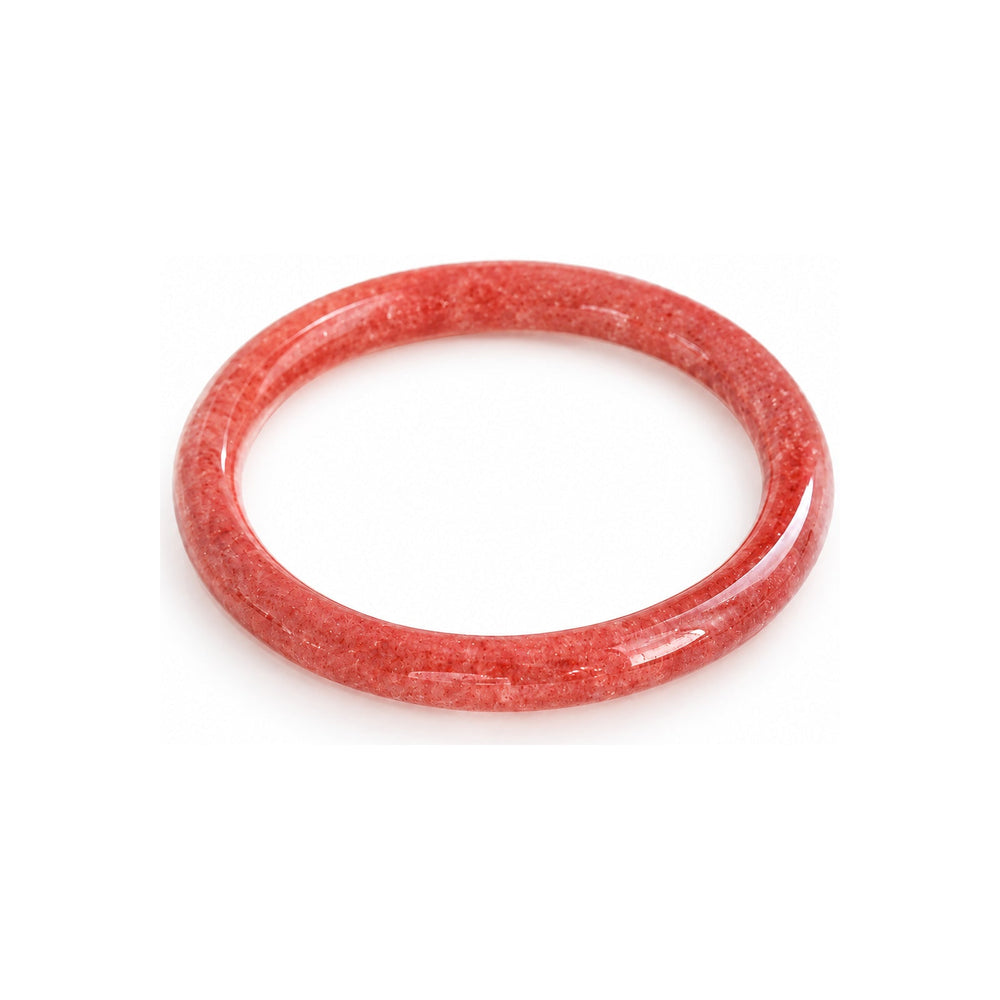Rosy Glow Strawberry Quartz Bangle Bracelet